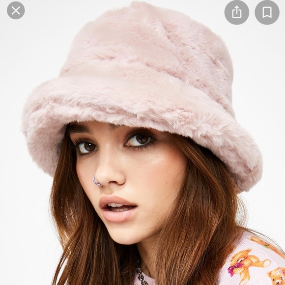 Faux fur boutique bucket hat khaki - Picture 4 of 4